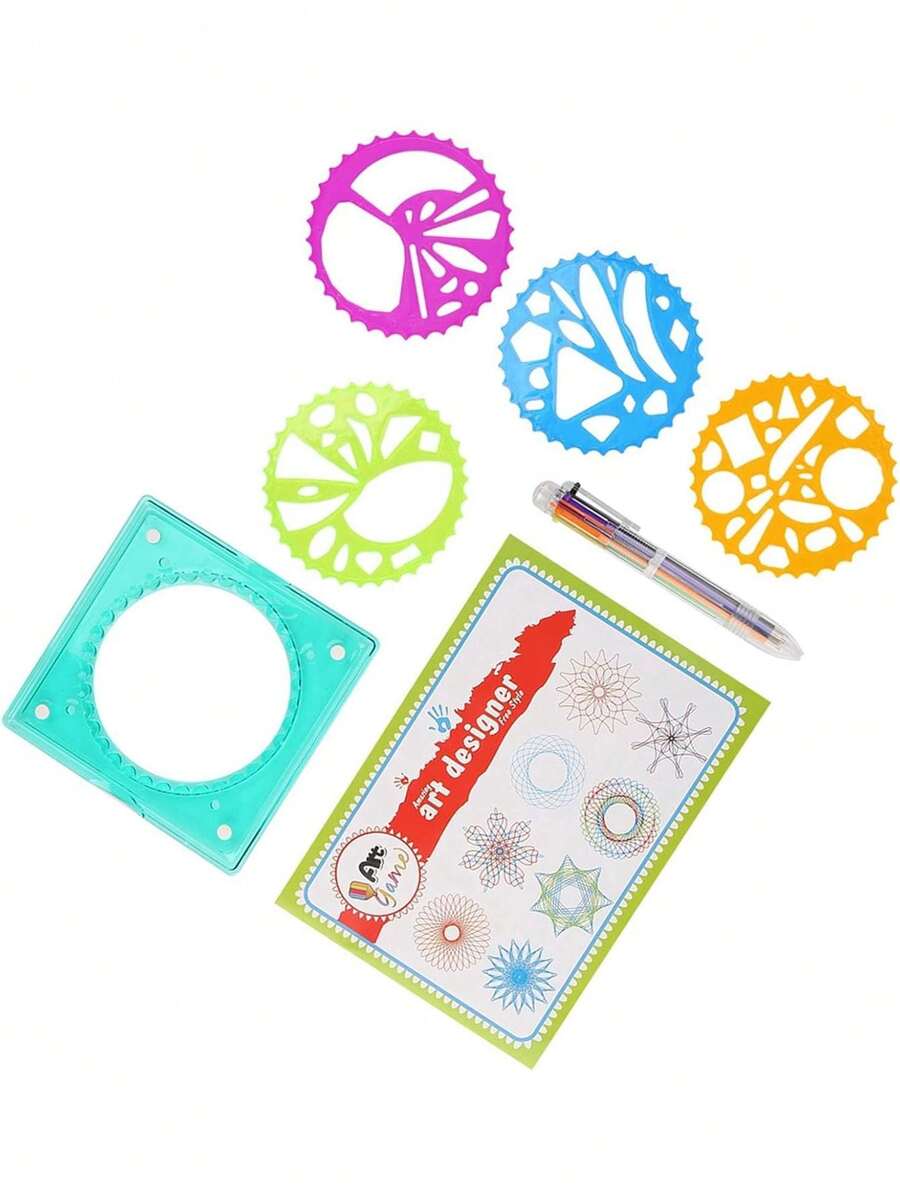 Regla Geométrica para Niños, Vbestlife - Plantilla de Regla Geométrica de Plástico para Niños, Juguete de Arte, Suministro de Papelería para Niños,40843750 - Multicolor - Ver 1