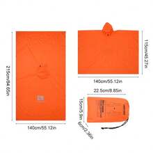 Chubasquero de exterior 3 en 1, para senderismo, montañismo, a prueba de viento y agua, para ciclismo, impermeable de nailon multifuncional de emergencia, artículo lindo - Multicolor - Ver 7