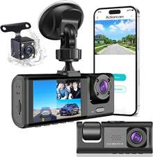 Car Dashcam, 1080P WiFi Dashcam, Front, Interior And Rear Driving Recorder, 24-Hour Loop Recording, Night Vision Motion Detection - A - View 9