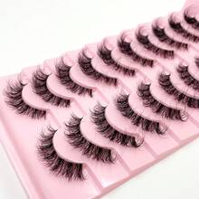 10 Pairs Value Pack Transparent Band 5D Faux Mink Lashes Fluffy Natural Crisscross Thick Lashes - Black - View 7