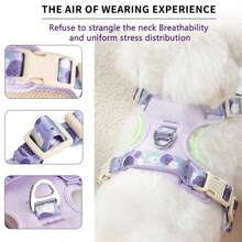 1 bộ đai đeo phản quang cho thú cưng, dây đai điều chỉnh giúp ôm sát chó, lớp lưới mềm mại và thoáng khí bên dưới lớp vải, tay cầm thoải mái giúp dễ dàng bế chó bất cứ lúc nào. - Hồng - Xem 10