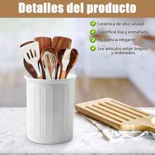 ¡RecomendadoPorta Utensilios para Cocina,Porta Cubiertos de Cerámica, Multifuncional,Se Puede Usar Como Soporte para Utensilios de Cocina, Jarrón, Almacenamiento de Brochas de Maquillaje¡Top de Temporada - 1 - Ver 3