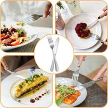 50pcs Stainless Steel Cutlery Set, Easy To Clean, Suitable For Home, Restaurant, School, Dishwasher - Multicolor - View 7