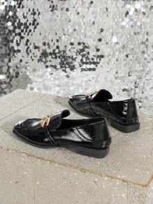 Women's Fashion Versatile Strap Buckle Flat Loafers, Comfortable Casual Outdoor Shoes For All Seasons - Black - View 8