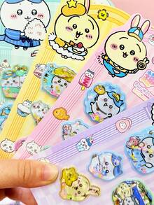 1张随机高品质创意3D可爱装饰贴纸，奖励日记素材，日记装饰贴纸 - 彩色 - 查看 5