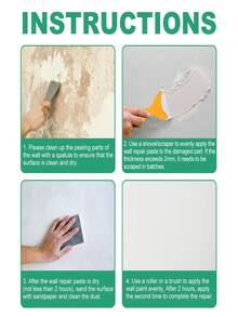 1pc 2pcs 3pcs Wall Repair Paste Stain Cover Peeling Wall Paint Moisture-Resistant Crack Repair Agent (New Version, Boss Version Send Randomly) Waterproof And Anti-Mold White Cream For Wall Repair And Stain CoveringWall Repair Paste - Multicolor - View 9