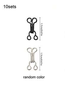 50sets-Sewing Clips For Fabric,Eye Hook,Hook And Eye Sewing, Multi-Purpose Clothes Buckle, Iron Sewing Hook & Eye Closure, Sewing Hook And Eye Fasteners, Suitable For Bras And Clothing, 3 Sizes (Silver And Black) - Multicolor - View 14