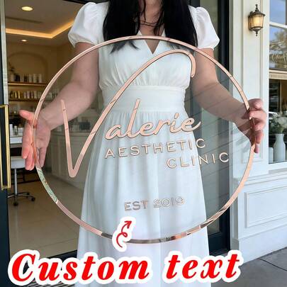 Personalized Rose Gold Transparent Acrylic Business Sign , Custom Round Sign For The Wall, Office Business Sign, Custom Logo Sign, Outdoor Business Sign, Beauty Salon Decor, Custom Boutique Logo, 3D Business Logo, Modern Sign Acrylic Sign, Custom Logo Sign, Round Acrylic Logo Sign, Business Logo Sign, Salon Sign, Sign For Business, Acrylic Business Sign