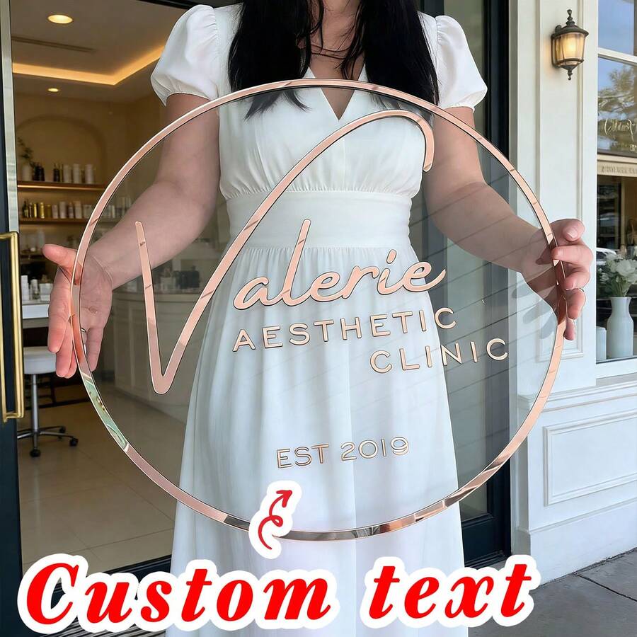 Personalized Rose Gold Transparent Acrylic Business Sign , Custom Round Sign For The Wall, Office Business Sign, Custom Logo Sign, Outdoor Business Sign, Beauty Salon Decor, Custom Boutique Logo, 3D Business Logo, Modern Sign Acrylic Sign, Custom Logo Sign, Round Acrylic Logo Sign, Business Logo Sign, Salon Sign, Sign For Business, Acrylic Business Sign