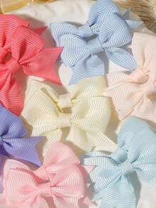 20pcs/Set Gradient Bow Hair Clips, Sweet Candy Color Hair Accessories, Children's Daily & Party Hair Decorations - Multicolor - View 4