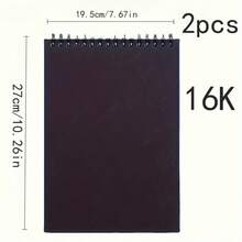 2pcs Top Spiral Bound Sketch Pads, Made Of Acid-Free Paper, Suitable For Beginners. Great As Halloween Or Christmas Gifts - Multicolor - View 13