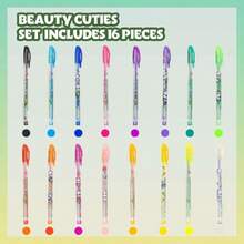 Panda set de 16 bolígrafos de con diamantina para arte corporal, colores brillantes y purpurina, para edades de 3 años de ,40844153 - verde menta - Ver 2