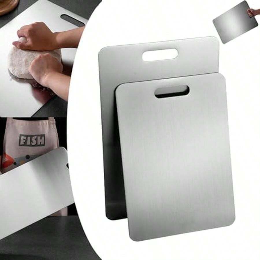Titanium Cutting Board,2025 New Upgrade Titanium Cutting Boards For Kitchen, Stainless Steel  For Meat Fruit & Vegetable (9.44 * 5.90in 1pcs) - / - 查看 1