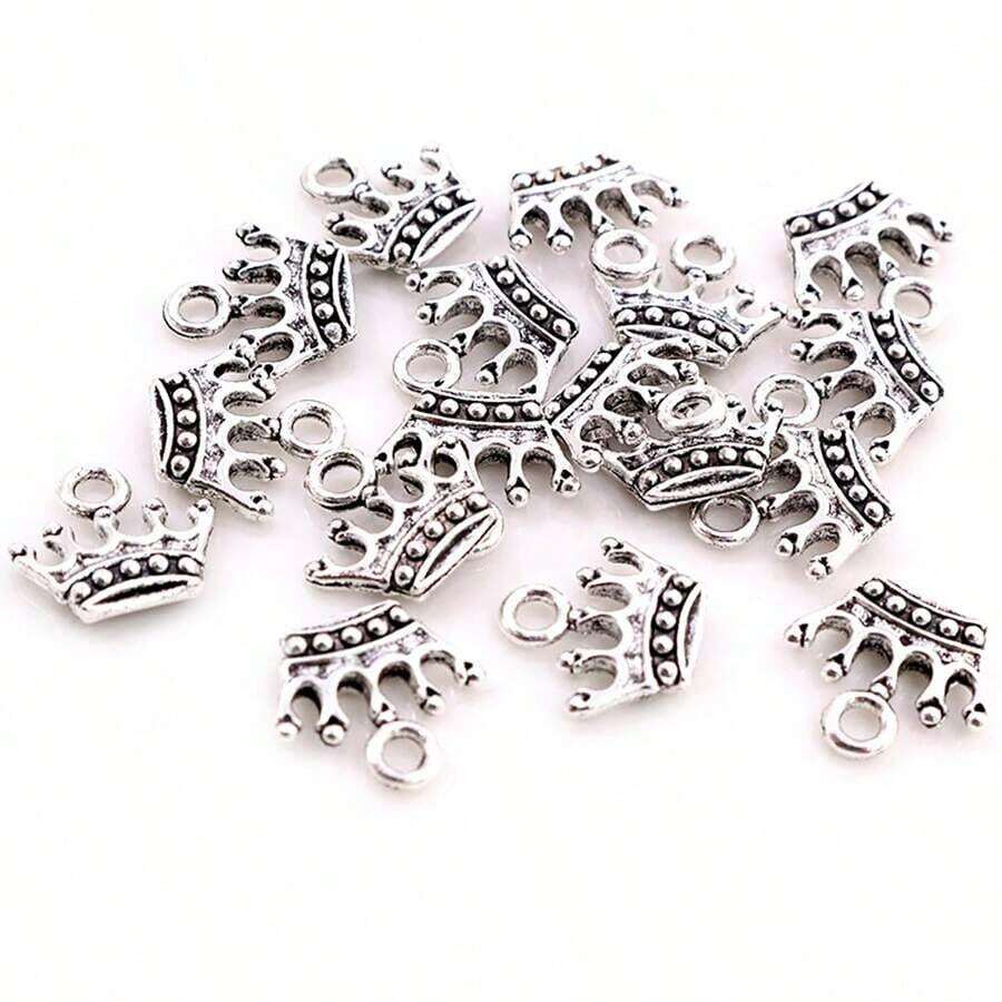 30pcs 13x14mm Crown Charms Pendant Zinc Alloy Metal DIY Jewelry Making Accessories Findings For Necklace BraceletValentine's Day Gift For Her JVLD - 皇冠飾物 - 查看 1