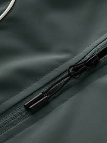 Men's Hooded Jacket With Zipper, Featuring Reflective Stripes For Fashion, Refined Zipper Design, Suitable For Sports Or Casual Wear - Dark Grey - View 6