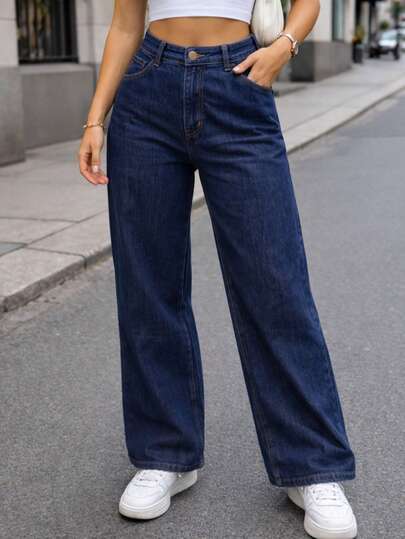 Calça Wide Leg Jeans Lisa