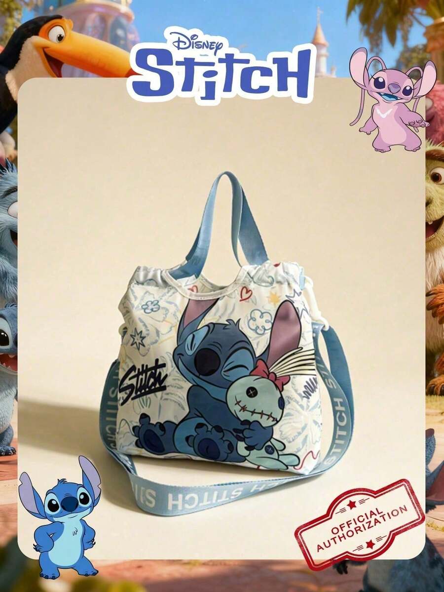 Disney 1 Pc Officially Licensed Stitch Pattern Storage Bag, Women's Cute Cartoon Candy Bag, Adjustable Shoulder Strap Crossbody Bag,For Women/Girls/Students,Ideal For Daily Use,Casual Outings, Shopping ﻿ - Multicolor - View 1