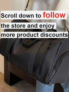 经典流行大容量旅行包，时尚纯色，简约百搭，轻便易携，干湿分离，独立鞋仓，多功能可调节肩带斜挎包，适合周末旅行、商务出行、运动健身，也可用于收纳学生用品和学习资料。