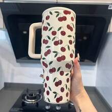 HYDRO-40 Ounces - - Stainless Steel Portable Water Bottle, Equipped With A Straw And Handle, Double-Layer Vacuum Insulated Stainless Steel Water Bottle, High-Quality Summer Drink Container, Using Vacuum Insulation Technology, Large Capacity, Suitable For Exercise, Travel, Outdoor Activities, Fitness, Office Use, Teacher Gifts, Valentine's Day Gifts, Birthday Gifts, Thanksgiving Gifts, Christmas Gifts, Halloween Gifts, Halloween Party Gifts, Party Supplies, Etc. For Various Occasions. - 車厘子 - 查看 3