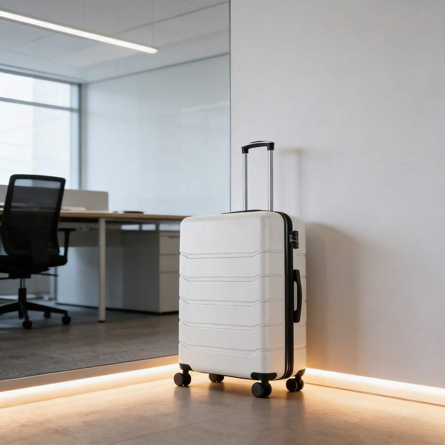 20 Inch Hardside Luggage, Expandable Rolling Luggage With TSA Lock And Spinner Wheels, White - 白色 - 查看 1
