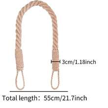 4-Piece Curtain Tiebacks With Twisted Hemp Rope - Decorative Handmade Holdbacks For Curtains Khaki - 4 - View 7
