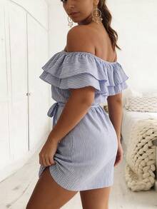 Women Short Dresses - Blue - View 4