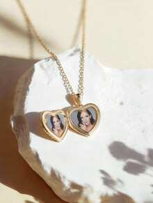 定制个性化双照片心形蝴蝶环氧树脂项链 - 母亲节礼物、情人节礼物、生日/周年纪念礼物、送给朋友/同学的礼物、毕业礼物、圣诞礼物和高端家庭礼物。 - 款式1 - 查看 8