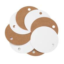 50pcs/100pcs 5cm/1.57in Round Gift Tags, White/Black/Light Brown Paper Handmade Labels, DIY Decoration, Sewing Supplies, Arts & Crafts, Gift Packaging Tags - Multicolor - View 6