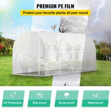 15x7x7ft & 20x10x7ft Walk-In Tunnel Greenhouse, Portable Plant Hot House With Galvanized Steel Hoops, Top Beam, Diagonal Poles, Zippered Door & Roll-Up Windows, White - 15 x 7 x 7 英尺 - 查看 4