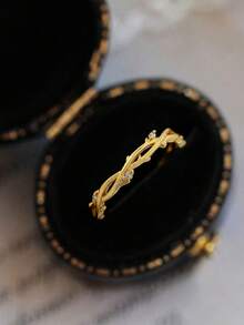 1pc S925 Sterling Silver Engagement/Wedding Ring With Sparkling Diamond Inlay, Romantic & Elegant, Women's Bridal Jewelry Gift - Ring - View 2