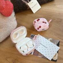 Minimalist Pink Bowknot Cherry Hanging Loop Earphone Case Compatible With Huawei Freebuds 7i, Freebuds 2, Freebuds SE3, Freebuds 5i, Buds Pro 3, Cute Korean Style Earphone Case - Pink - View 8
