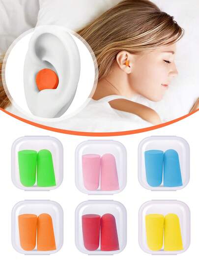 10/2 Pack Colored Soundproof Earplugs - 5 Colors, Designed For Sleep, With Excellent Sound Insulation, Noise Reduction, And Sleep Isolation Functions, Slow Rebound Noise-Proof Earplugs, Suitable For Study, Nighttime Use, And Back To School Supplies, Sleep Earplugs