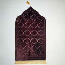 1pc Luxury Muslim Prayer Mat, Islamic Prayer Rug, Sajjadah Style, Shaped Prayer Mat, Decorative Tassel, Designer Tassel Decorated Prayer Mat, For The Wellbeing Of The Holy , Eid Decoration, Eid Al-Adha Decoration, Mosque Decor, Prayer Carpet Gift, Islamic Prayer Rug, Soft Prayer Mat, Prayer Raschel Mat - Multicolor - View 13