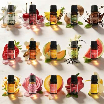 1pc10ml Fruit Essential Oil Set (6 Delicious Scents: Pineapple, Strawberry, Honey, Mango, Watermelon, Chocolate) - Premium Aromatherapy Oils For Diffusers, Wax Melts & Home Fragrance - Instantly Uplift Your Mood