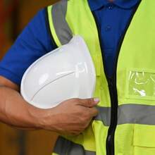 Chaleco Reflectante de  Alta Visibilidad 120g - Chaleco de Trabajo con Multibolsillos, Porta ID, Radio y Cremal - Negro - Ver 4