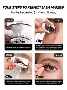 MAGEFY 3 Pairs Magnetic False Eyelashes, Natural Look, Reusable, With Eyelash Curler, Eyebrow Trimmer, No Glue Needed, Adjustable Length - Natural Lashes - View 6