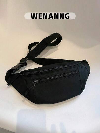 Fashionable Women's Waist Bag, Minimalist Shoulder Bag, Lightweight Oxford Cloth Casual Waist Pouch, School Style Waist Bag For Back To School