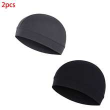 2pcs Unisex Cotton Skull Cap, Lightweight Breathable Sleeping Hat With Helmet Lining
