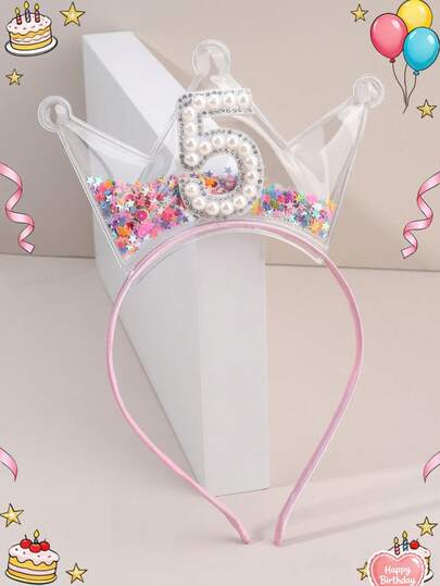 1pc Happy Birthday Crown Headband, Suitable For Girls Aged 1-9, 12, 13 And 16, Colorful Hair Hoop, Fashion Hair Accessory, Birthday Party Gift For Best Friend