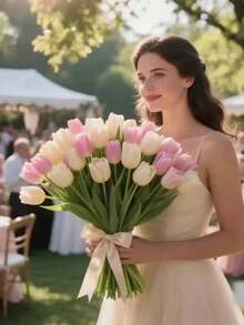 10/5 bông hoa tulip nhân tạo - 5 trắng + 5 hồng, không phai màu, trang trí nhà kiểu Scandinavia, thích hợp cho kỷ niệm, trang trí tiệc, đám cưới, trang trí nhà cửa, quà sinh nhật, v.v. Thích hợp để trang trí phòng khách và bàn, có thể dùng để trang trí nhà cửa, trang trí đám cưới, thích hợp cho đám cưới, lễ đính hôn, sinh nhật cô dâu, nhà cửa, văn phòng, tiệc tùng, cũng có thể dùng làm quà tặng Ngày của Mẹ, có thể sử dụng trong nhà và ngoài trời (không bao gồm chậu hoa). - Nhiều màu - Xem 10