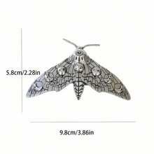 Moth-Shaped Decorative Hair Clip, Retro Gothic Style Hair Clip, Retro Gothic Ladies' Versatile Hairpin, Halloween Party Hair Accessory. - Antique Silver - View 3