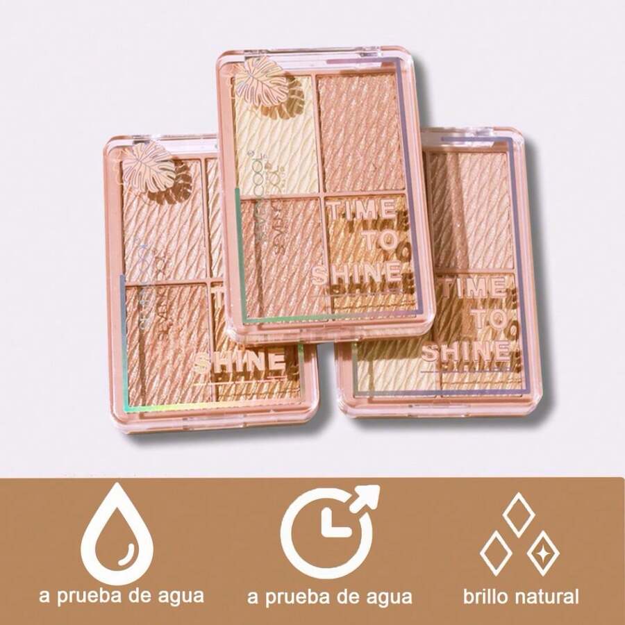 Paleta de sombras de ojos de ilusión suave de 3x4, gran oferta de precio para eventos, adecuado para regalos para novias, regalos de San Valentín - 4 colores en 1 - Ver 1