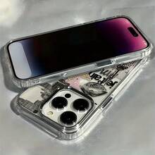 1pc Stylish Leopard Print Patchwork Phone, Soft And Suitable 17, 16, 15, 14, 13, 12, 11 Pro, 14, 16E Plus, XS, XR, X, 8,, SE 2020, Full Coverage Anti-Drop Phone. Transparent Magnetic Love Phone – Valentine's Must-Have - 1 cái - Xem 3