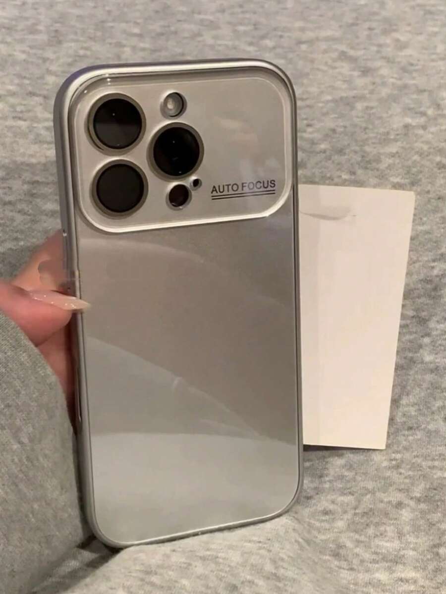 Ins 高端奢華水晶玻璃手機殼,適用 Apple 16 Pro Max、15、14 Pro、13、12、11,情侶款,男女通用,14、15 Pro Max 防震保護殼,熱銷爆款 - 銀色 - 查看 1