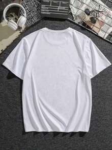 Camisa Camiseta T-shirt Masculina Estampa Abençoado Minimalista Religião Streetwear Urban Algodão 100% Fio 30.1  Ajuste Regular - Branco - Visão 2