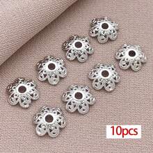 10pcs 18K Gold Plated Flower Bead Caps Hollow Spacer Beads Stoppers For Jewelry Making Necklaces Bracelets Earrings Supplies DIY Crafts - Multicolor - View 24