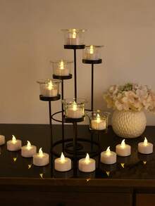 24支装高亮度暖黄色茶蜡，可连续点亮，适用于婚礼、祈祷、节日礼物等各种场合，营造节日氛围，可用于房间装饰、家居装饰、生日、毕业典礼等。 - 彩色 - 查看 8