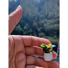 1 Random Artificial Mini Potted Plant Statue, Mini Potted Plant Bonsai, Mini Garden Outdoor Decoration With Fake Flower Pots To Simulate Plants Valentine's Day, Valentine's Day Wedding, Birthday(Random Style) - 綠色 - 查看 8