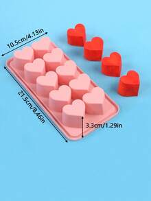 1pc Heart-Shaped Silicone Tray, Mold, For Beverage, Love-Shaped Mold, Chocolate, Candy Making Mold And Tray Back To School - 彩色 - 查看 2