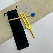 1 Set Chakra Tuning Forks, Gold Aluminum Tuning Forks With Mallet And Cleaning Cloth, Suitable For Leisure Time - Gold - View 3